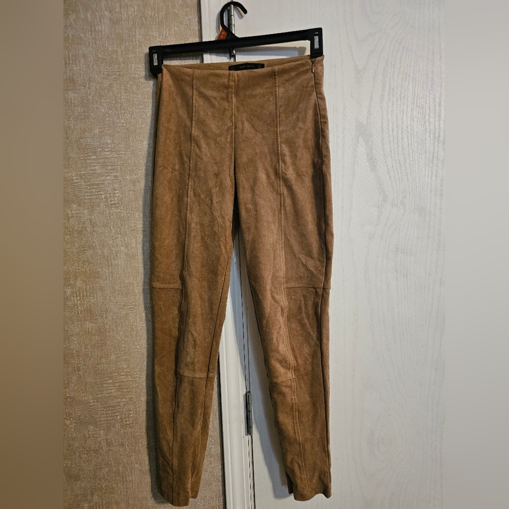 Zara Suede Cropped Pants